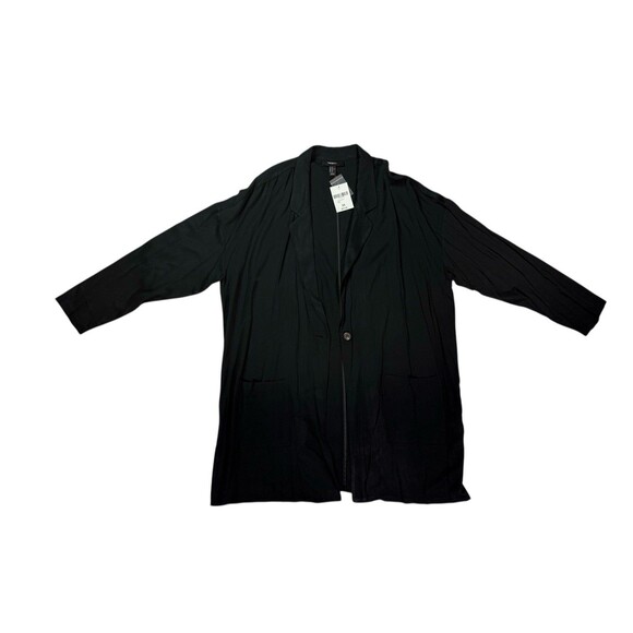 Forever 21 Open Front Black Duster Cardigan Women’s 3X NWT IMPERFECTIONS - Picture 4 of 16